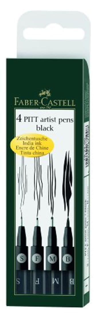 Product Faber-Castell 167100 - Pack de 4 rotuladores Pitt Artist Pens Black