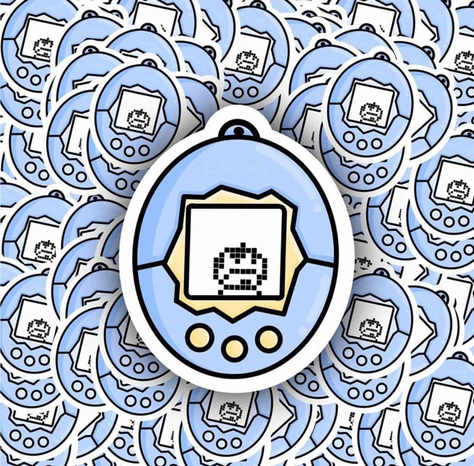 Moda Figurinha de Tamagotchi Azul 