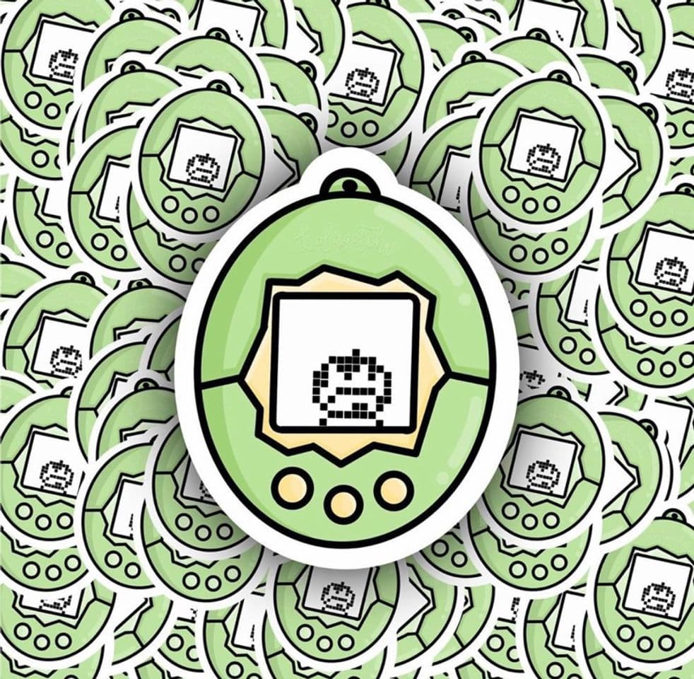 Moda Figurinha de Tamagotchi Verde 