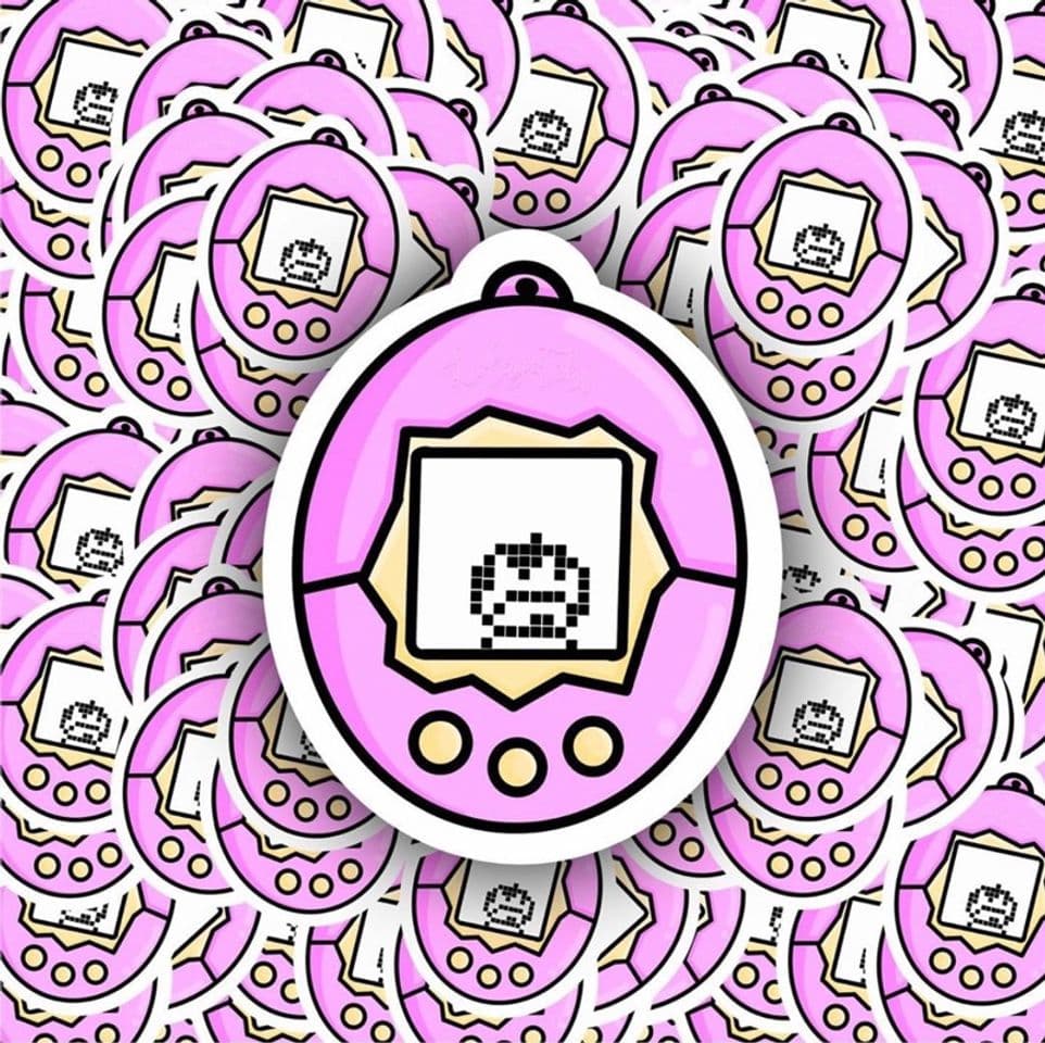 Moda Figurinha de Tamagotchi Rosa