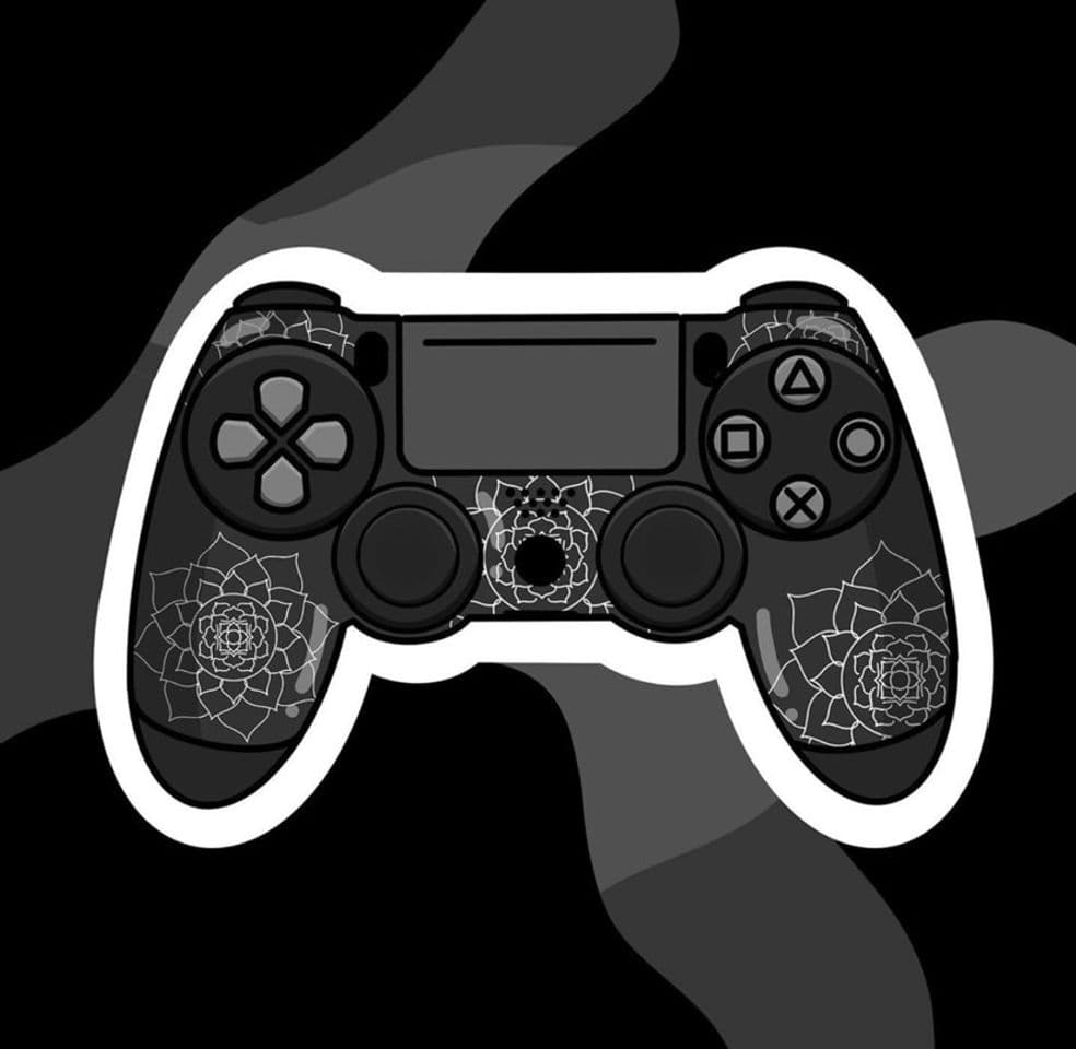 Moda Figurinha- Controle de ps4 preto com mandala 