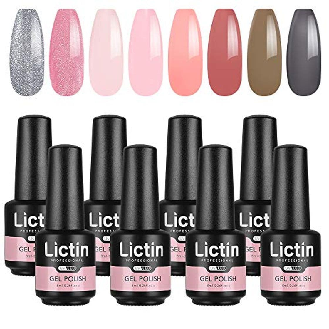 Producto Lictin Esmalte de uñas-8 Colores Set Esmalte de uñas