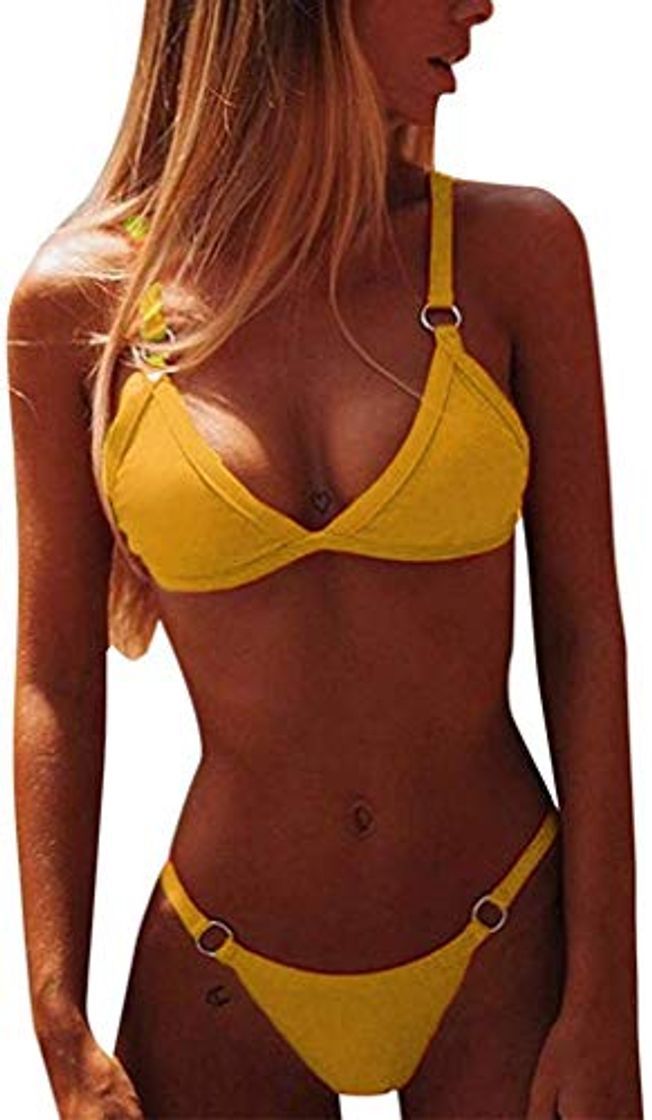 Product CheChury Bikini Mujer Conjuntos Brasileño Sexy Tanga Mujer Playa Ropa de Baño Traje de Baño Sexy Bañador de Baño Tops y Braguitas 2 Piezas Verano