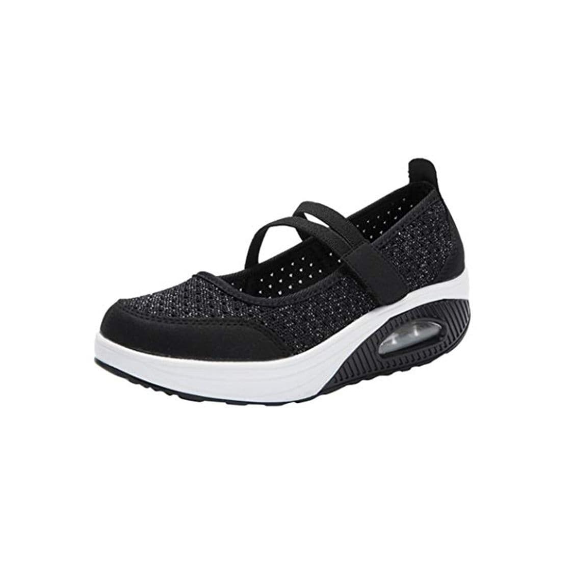 Fashion Zapatillas para Mujer Deportivo Verano Plataforma Cuña Merceditas 2018 Moda PAOLIAN Zapatos Casual Talla Grande Señora Calzado Trabajo Dama con Atado al Tobillo Tela Cómodos