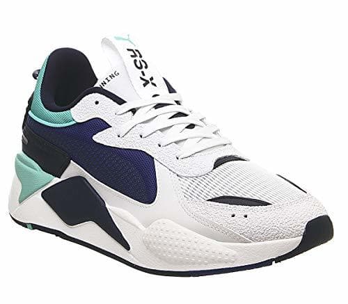 Moda PUMA RS-X Hard Drive Hombres Blanco Zapatillas-UK 9