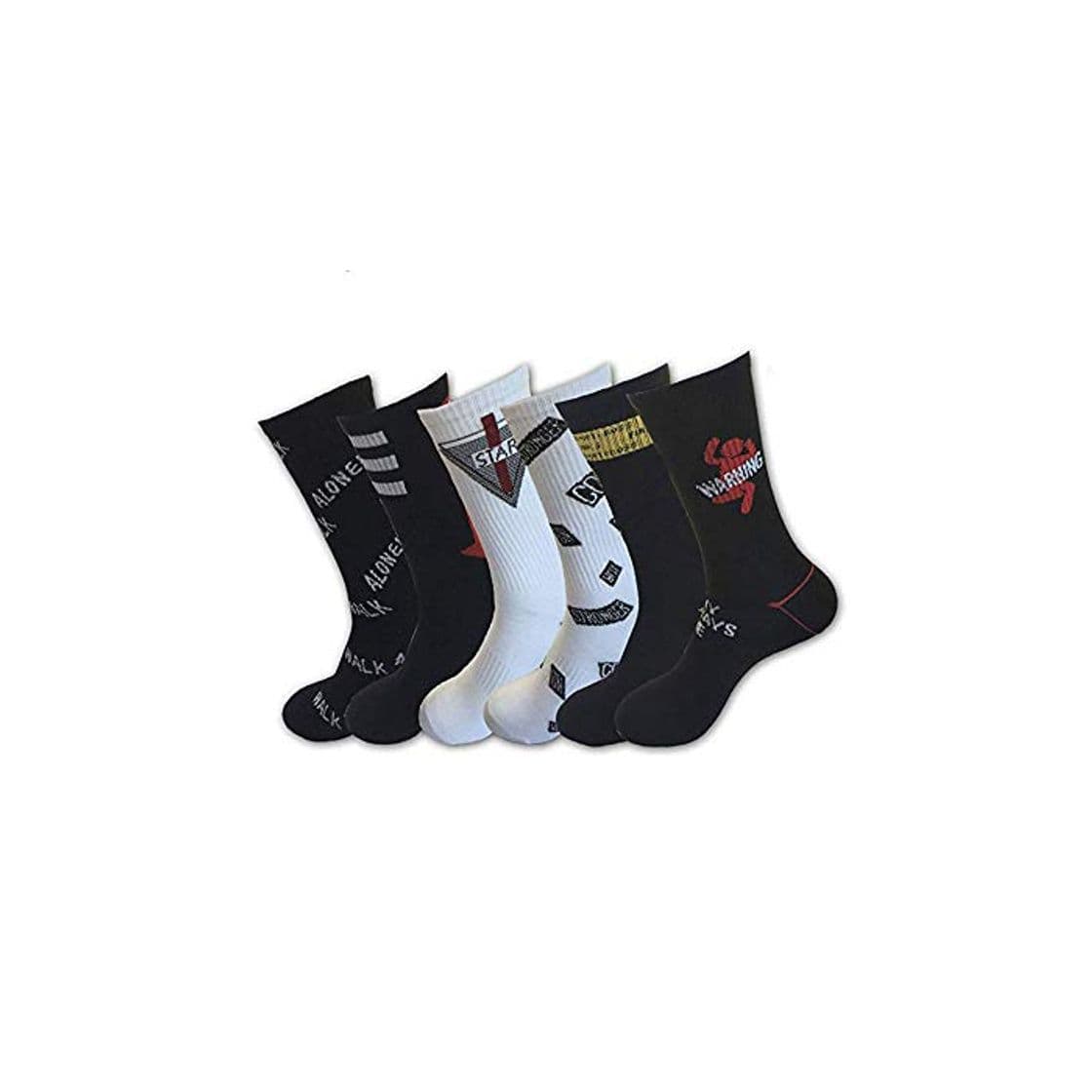 Fashion TTD 6 paquetes Crazy funky vestido calcetines hiphop Skate deportes atlético alto equipo calcetines