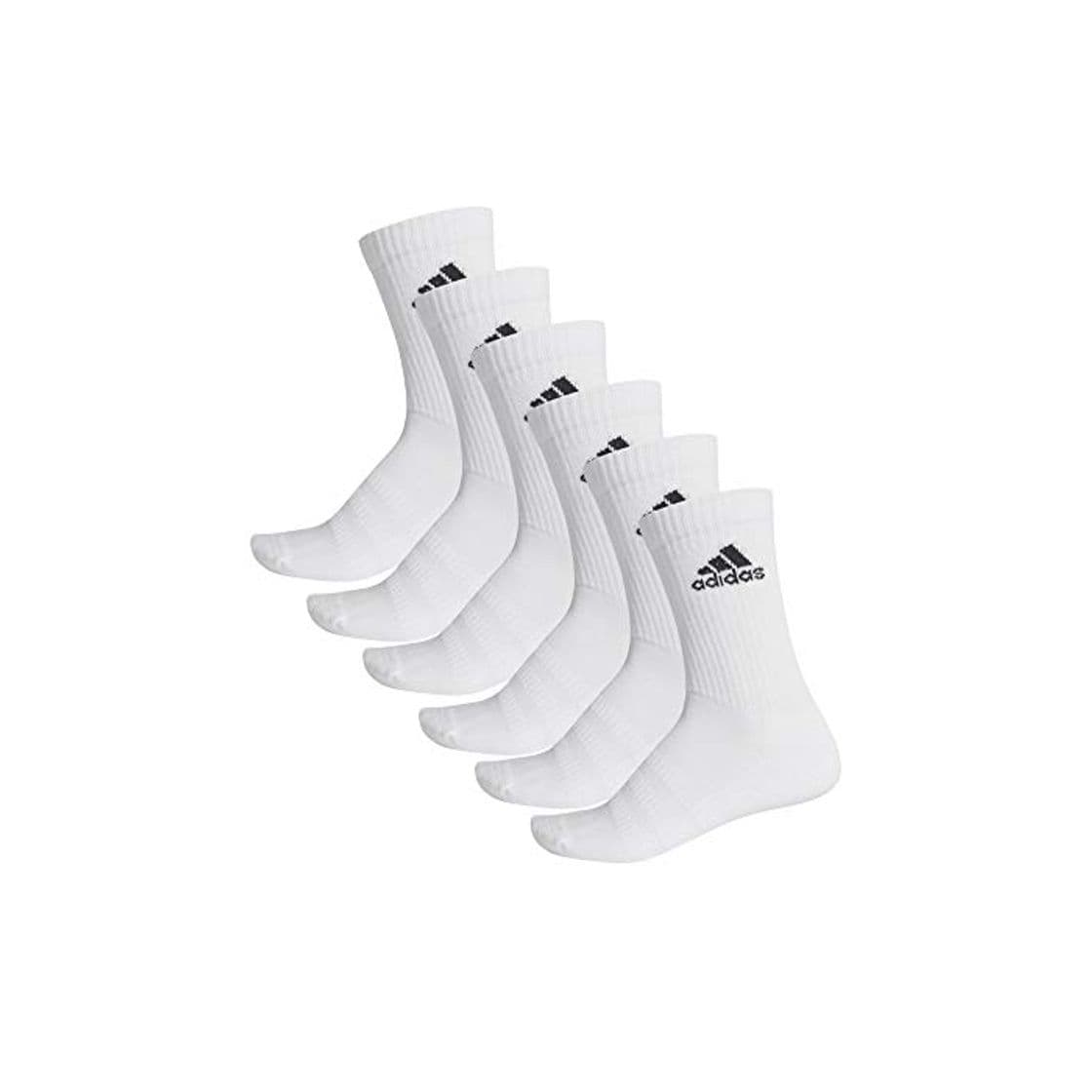 Moda adidas Cush CRW 6PP Calcetines, Unisex Adulto, Top:White