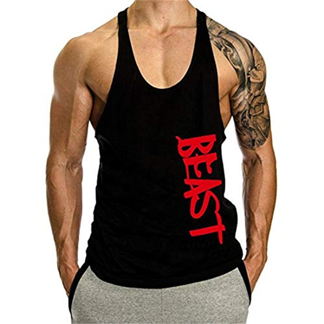 Fashion YeeHoo Hombre Beast Camisetas Bodybuilding Chaleco de Tirantes Gimnasio Tank Top Sport Vest