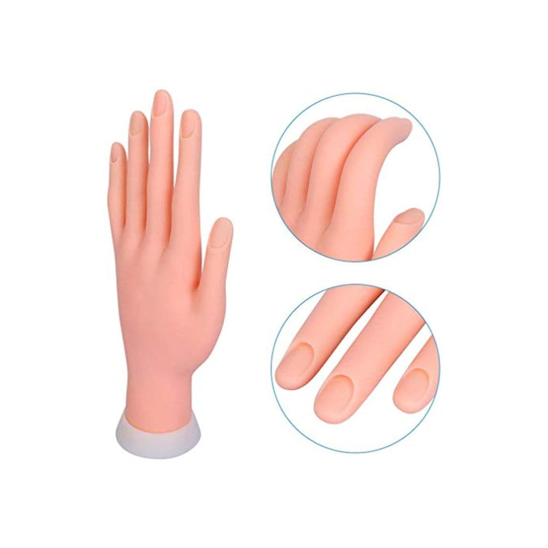 Product Mano para Practicar Uñas Articulada Flexible Suave Manicura Expositor de Esmaltes sin Uñas de Clavuz