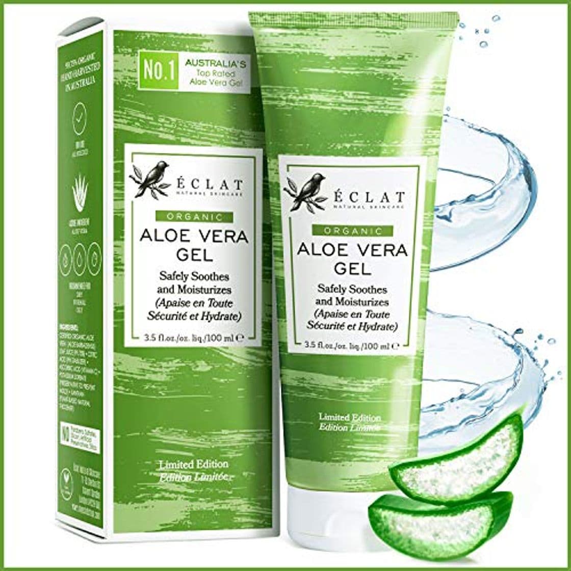 Producto Gel Aloe Vera 100% Eclat – Gel Natural de Aloe Vera Cara Cuerpo y Cabello con Vitamina C y Aloe Vera Orgánico 100% Aceite Aloe Vera Barbadensis en un Gel de Aloe Vera Puro Suave y de Rápida Absorción