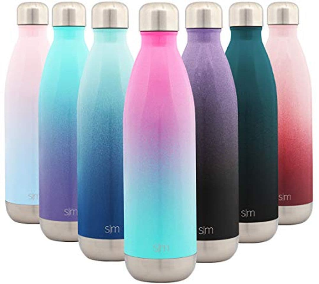 Product Simple Modern Wave - Botella de agua, color Ombre: Sorbet., tamaño 750