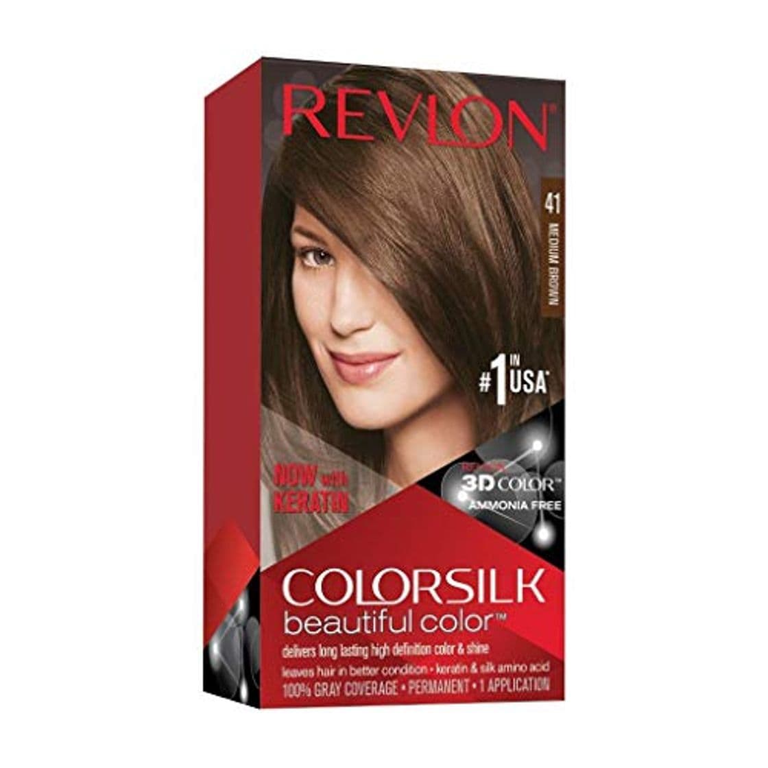 Beauty Revlon ColorSilk Tinte de Cabello Permanente Tono #41 Castaño Medio