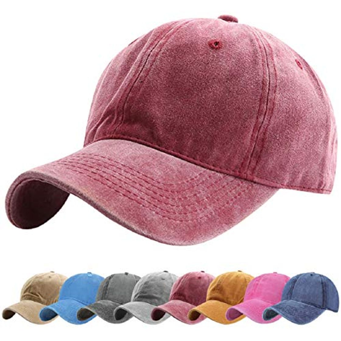 Moda Tuopuda Gorra de Béisbol Classic Unisex Ajustable Washed Teñido Gorras de Béisbol