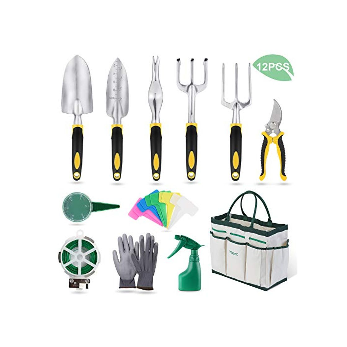 Producto YISSVIC Herramientas de Jardín 12Pcs Kit de Jardinería Juegos de Herramientas con Organizador Bolsa