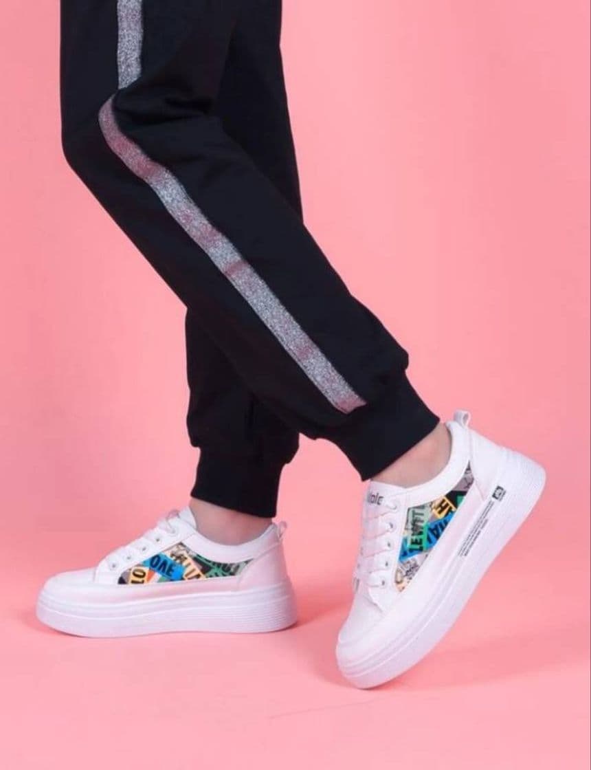 Fashion Zapatos De Patín Con Estampado De Letra Al Azar Con Cordón D