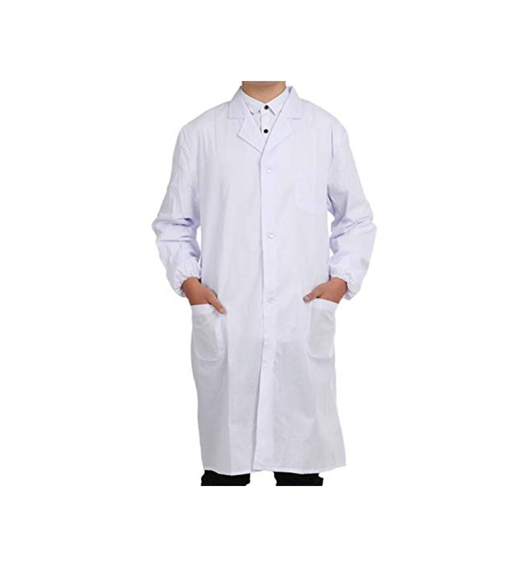 Product Bata Médico Laboratorio Enfermera Sanitaria de Trabajo Blanca de Manga Larga Unisex