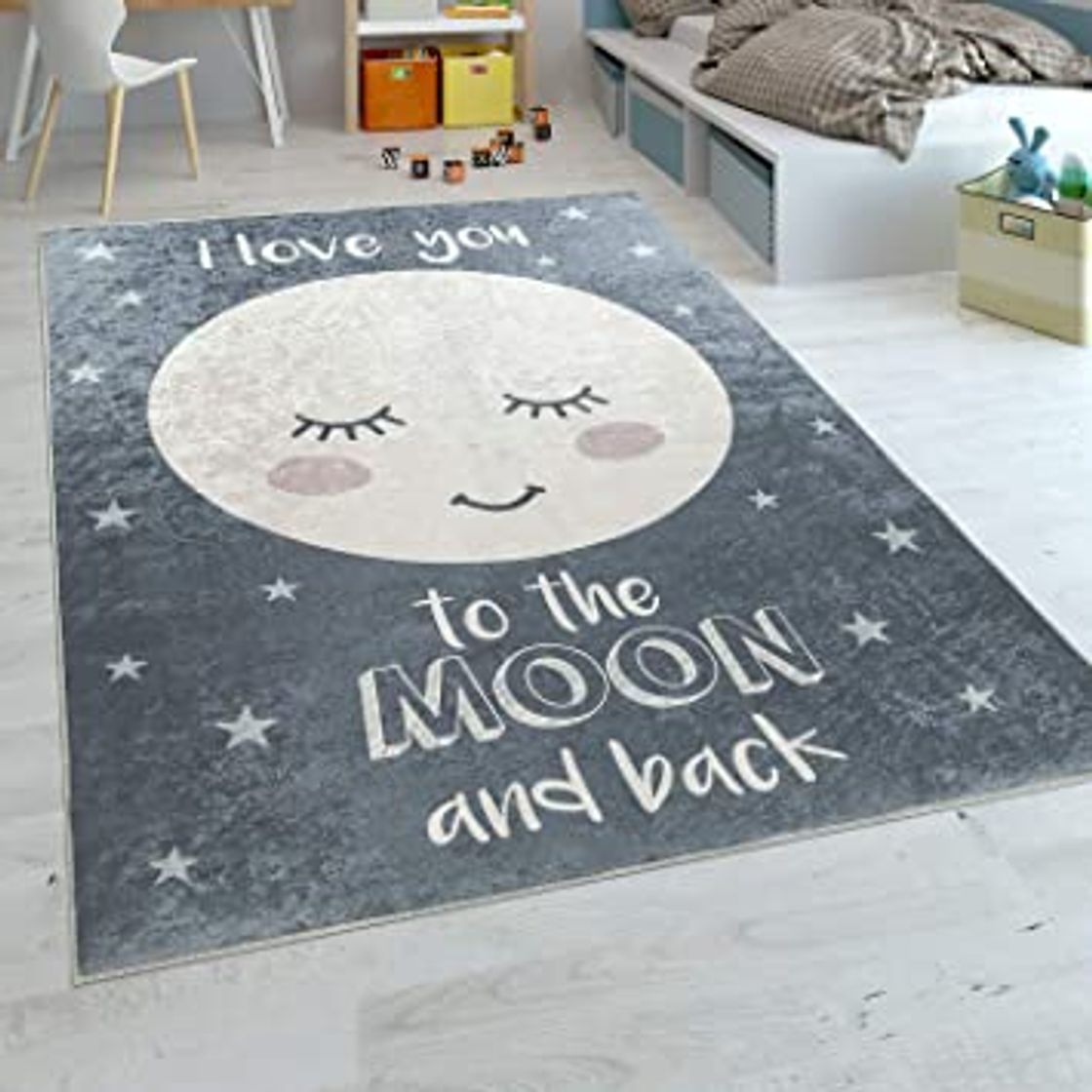 Producto Paco Home Alfombra Habitación Infantil Estrellas Grandes Y Pequeñas En Gris Y