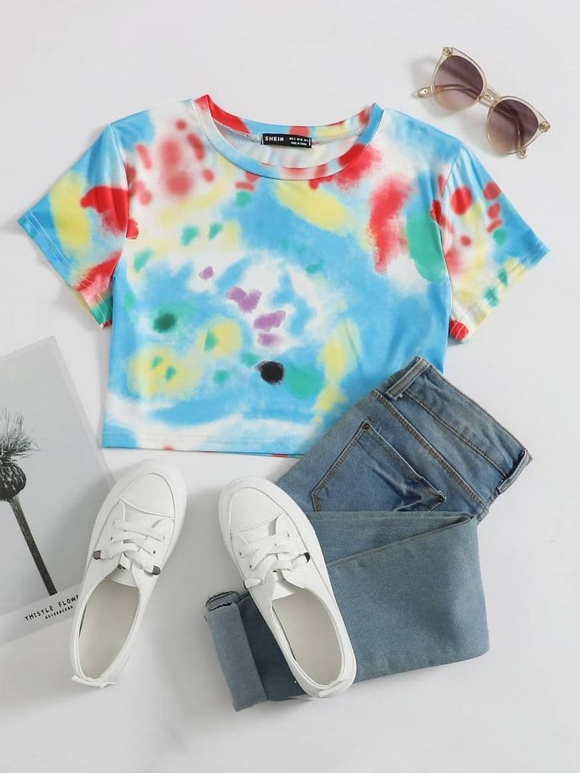 Fashion 💠crop top tie dye