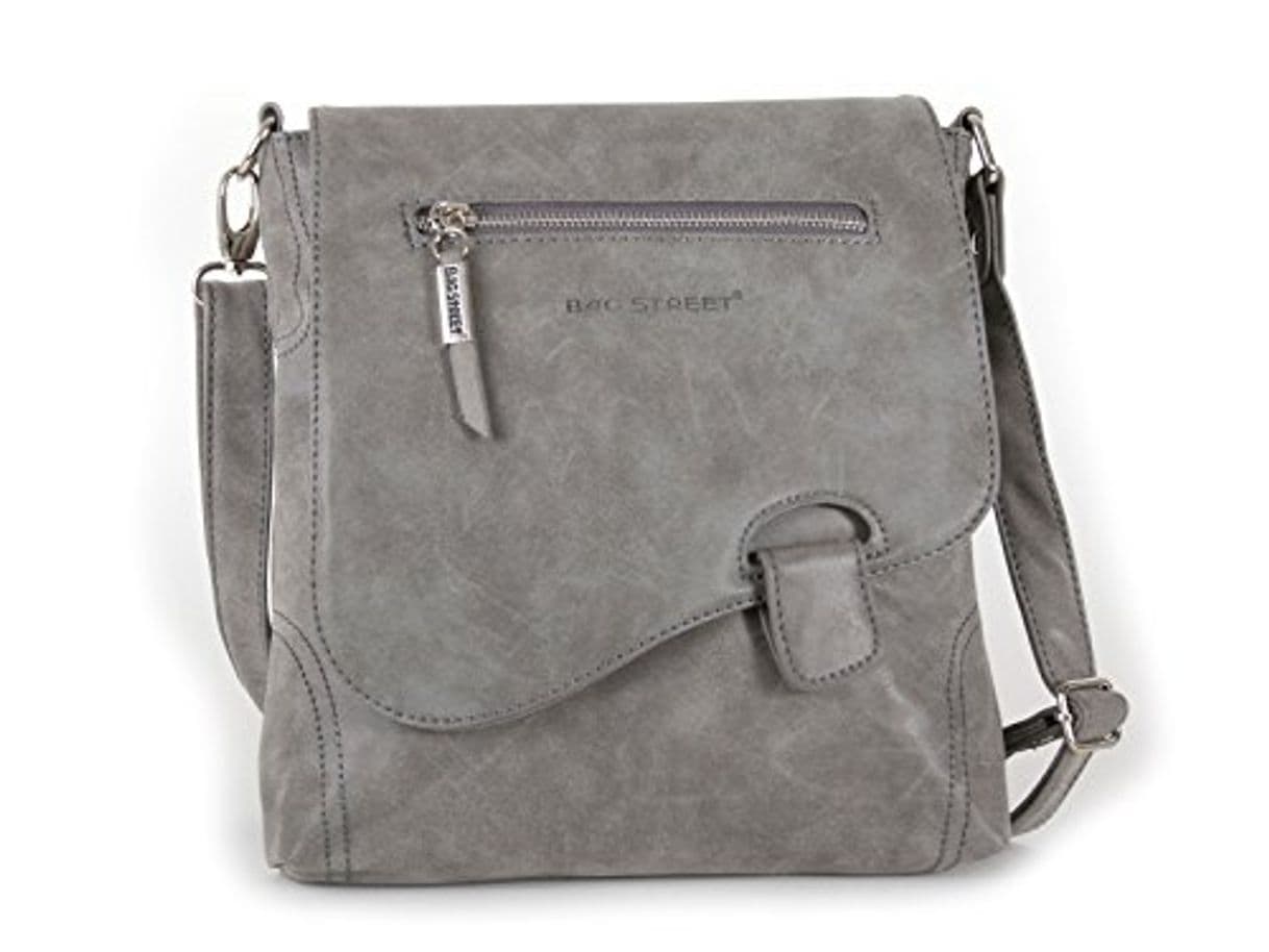 Moda Bag Street - Bolso colgado al hombro, aspecto desgastado, gris