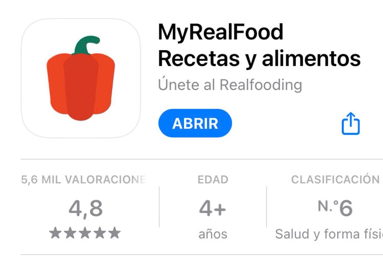 App ‎MyRealFood Recetas y alimentos en App Store