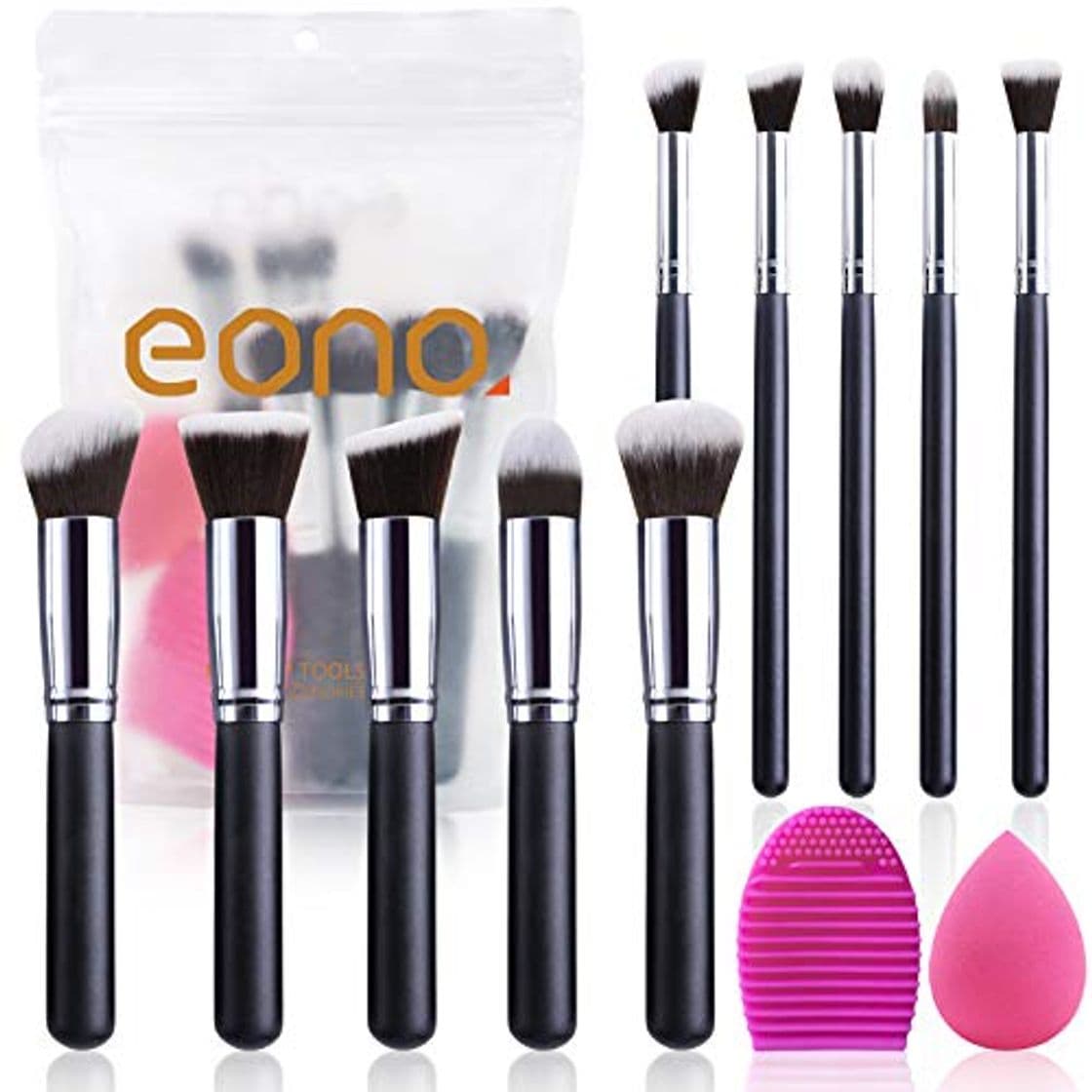 Producto EONO Essential Set de Brochas de Maquillaje Profesional, Synthetic Kabuki Premium para