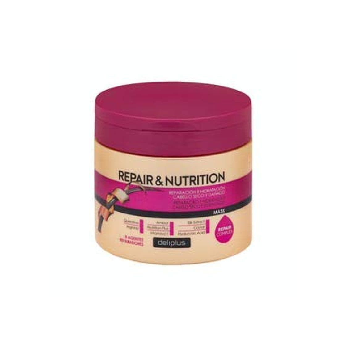 Producto Mascarilla Repair & Nutrition Deliplus cabello seco y dañado con 8 agentes reparadores