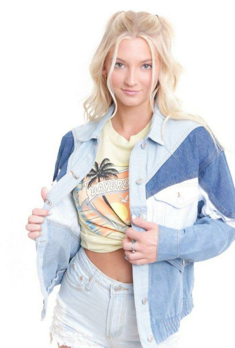 Fashion Color Block Denim Jacket