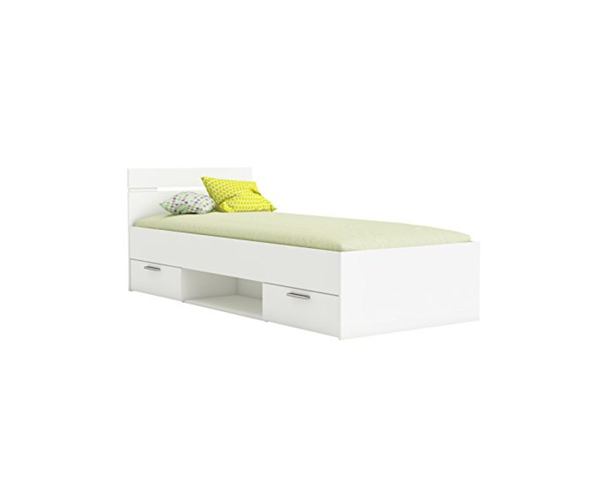 Producto Miroytengo Cama Infantil Juvenil 90x190 diseño con cajones y Hueco Almacenamiento Color Blanco