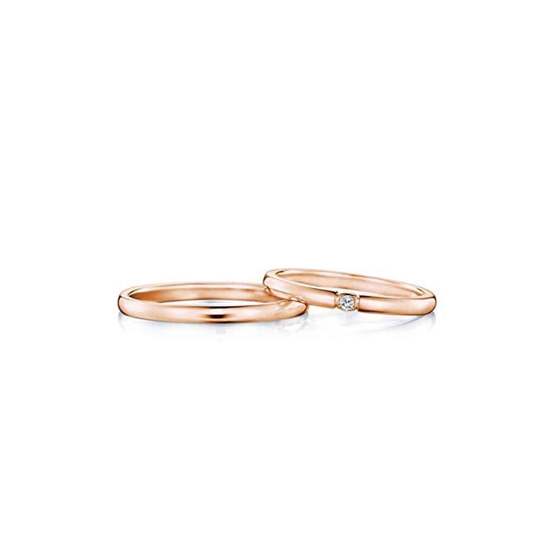 Producto AnazoZ Anillo de Parejas de Boda 18k Oro Rosa Redondo Mosaico Diamante