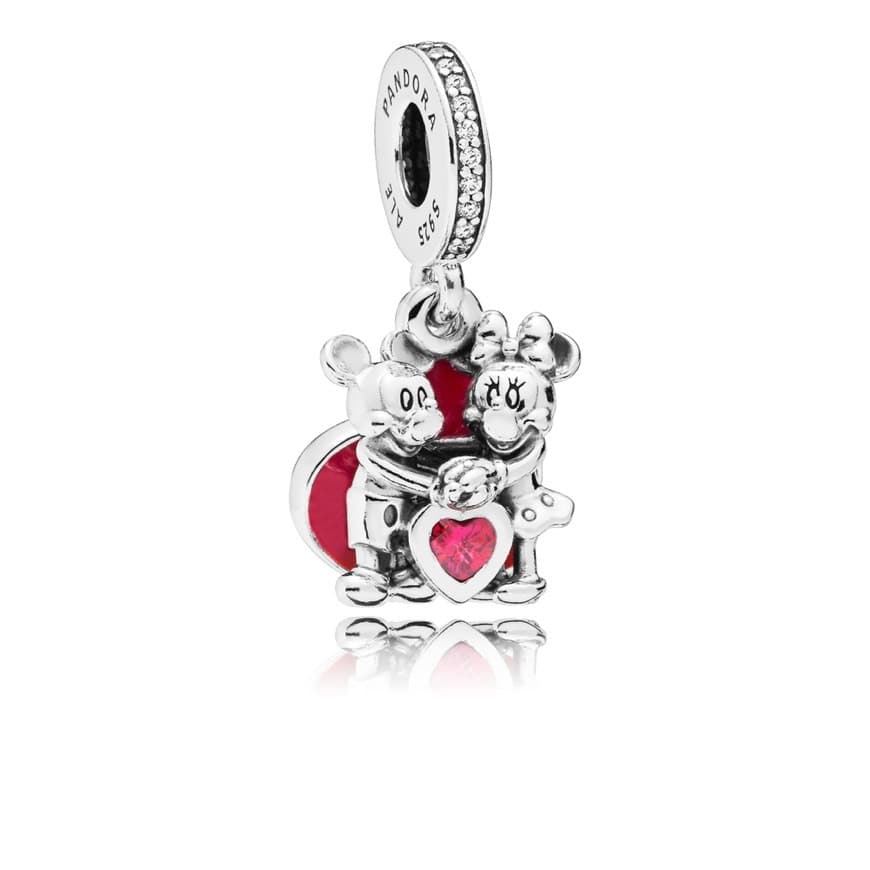 Fashion Charm Colgante de Minnie y Mickey con Amor en plata de ley 