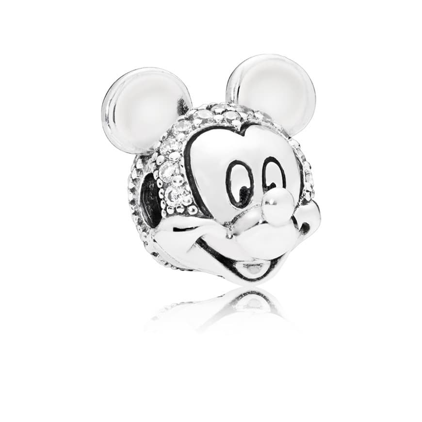 Moda Clip en plata de ley Retrato Brillante de Mickey