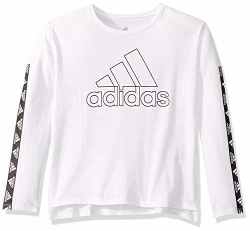 Fashion adidas Girls' Long Sleeve Cropped Tee T-Shirt