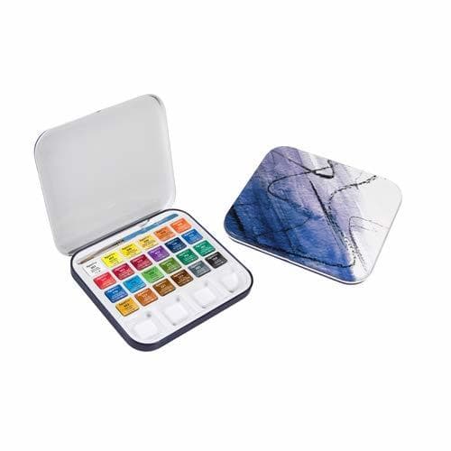 Product Set Metálico de Viaje de Acuarela DALER ROWNEY Aquafine, con 24 Colores