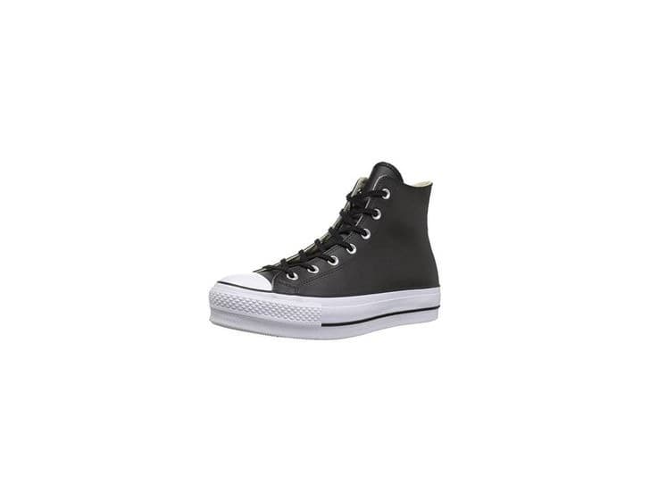 Fashion Converse Chuck Taylor CTAS Lift Clean Hi, Zapatillas Altas para Mujer, Negro