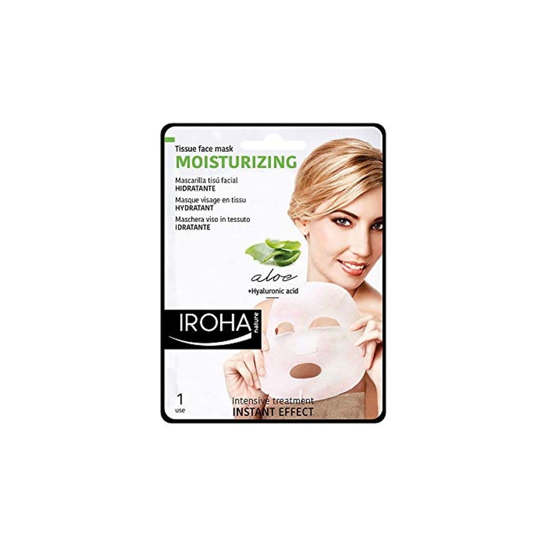 Product Iroha Nature - Mascarilla Facial Tisú Hidratante de Aloe Vera, Te verde,