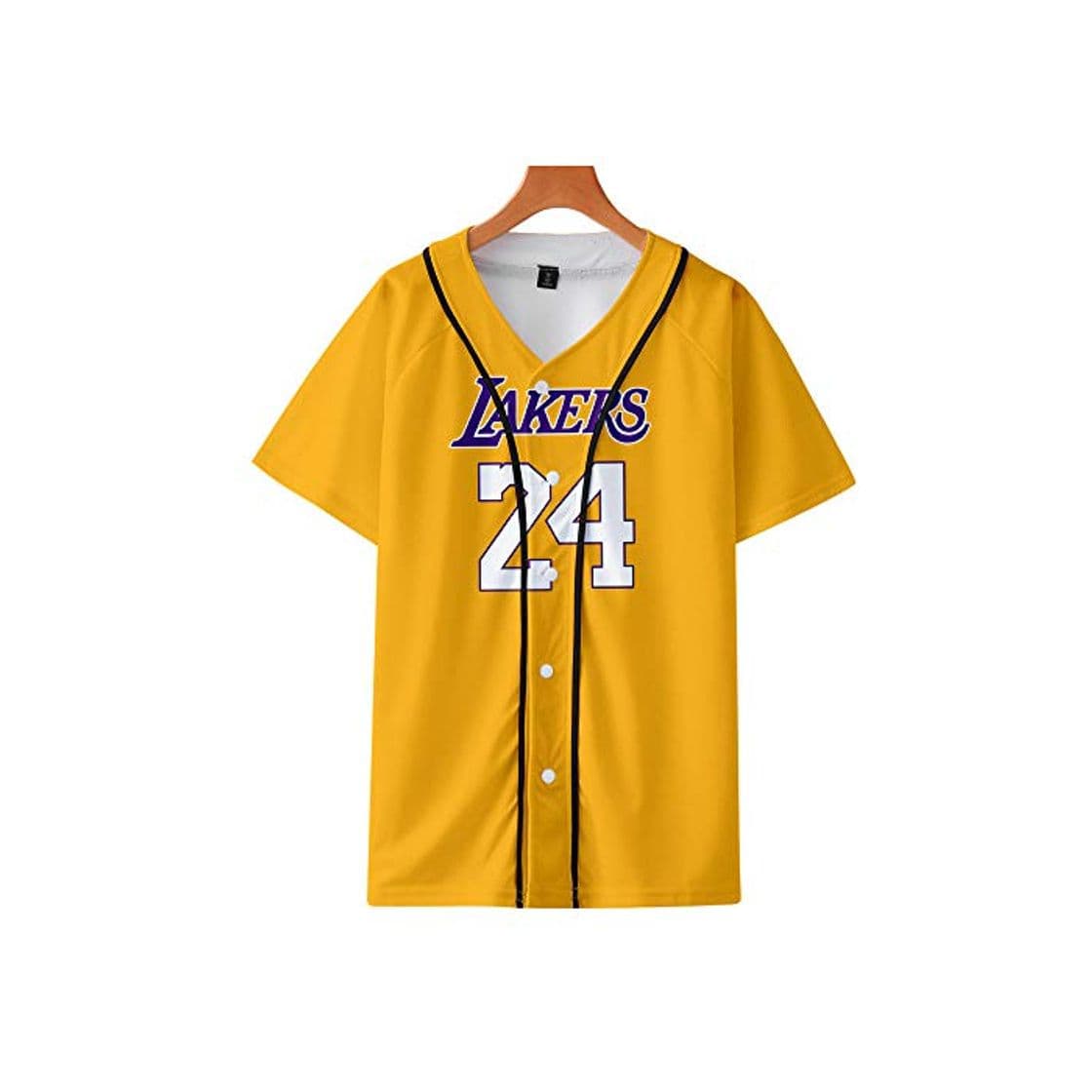 Moda Camiseta de béisbol Camiseta Estampada en 3D Kobe Bryant Thin Baseball Uniform   Lakers