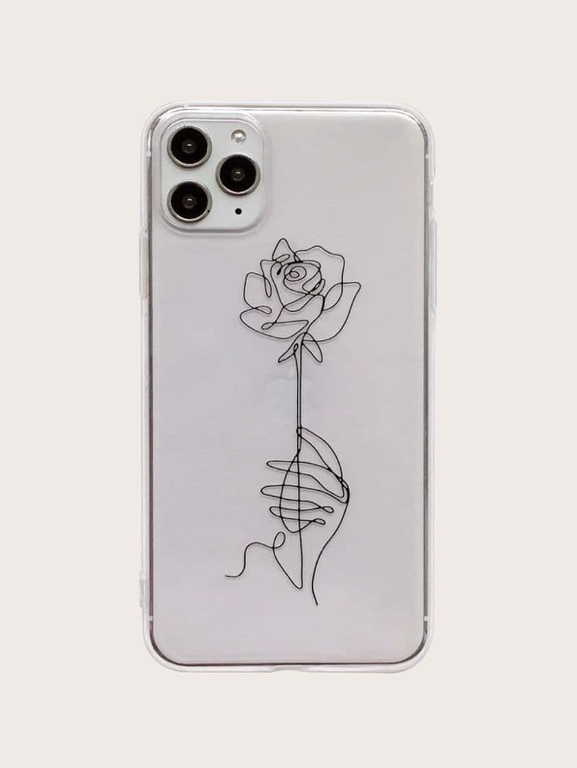 Moda Funda de iphone con estampado de rosa