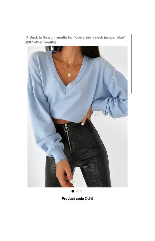 Product OVERSIZED V NECK JUMPER IN BLUE 