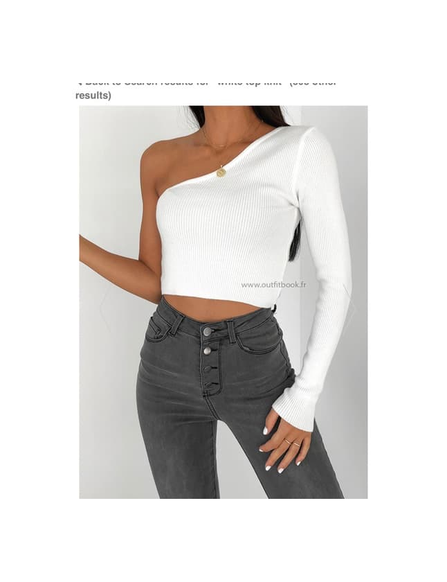 Product KNIT ONE SLEEVE CROPPED JUMPER IN WHITE