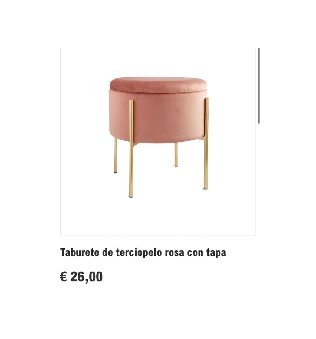 Producto Taburete de terciopelo rosa con tapa