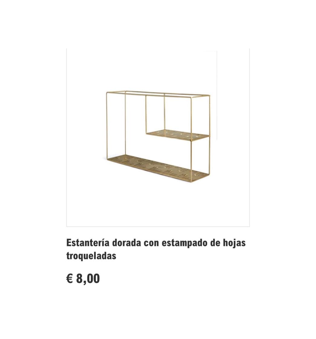 Product Estantería dorada con estampado de hojas troqueladas