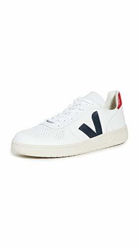 Product Sneakers V10 Cuir Blanc Contrase Bleu Marine pour homme -