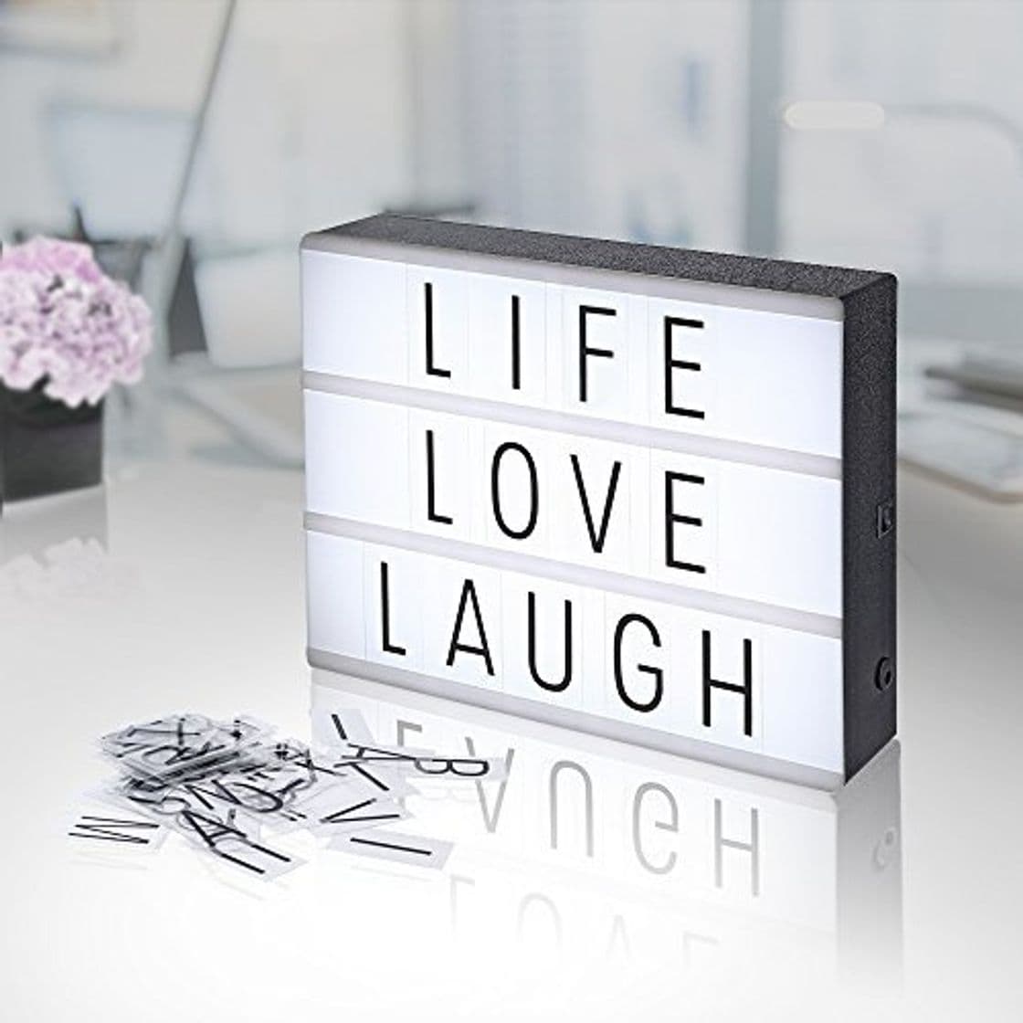 Product Lightbox A4, AGM LED caja de luz cinematográfica luz cálida con letras, números, símbolos