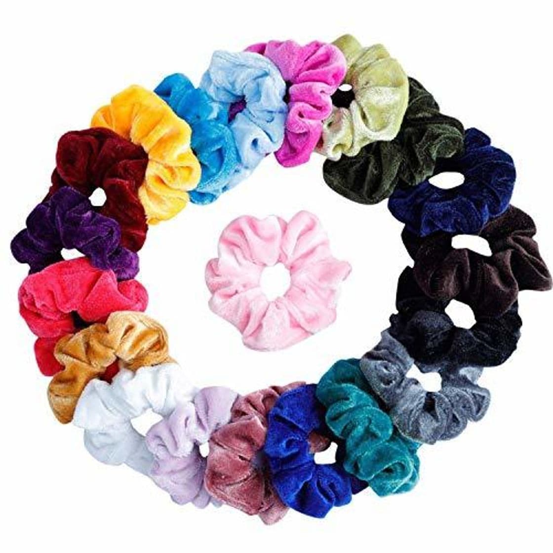 Beauty 20pcs pelo Scrunchies Terciopelo elástico pelo bandas Scrunchy pelo Ropes Scrunchie para