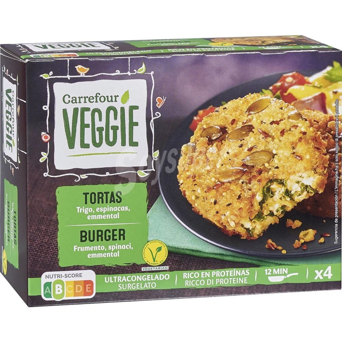 Product Hamburguesa Veggie (trigo, espinaca y emmental)