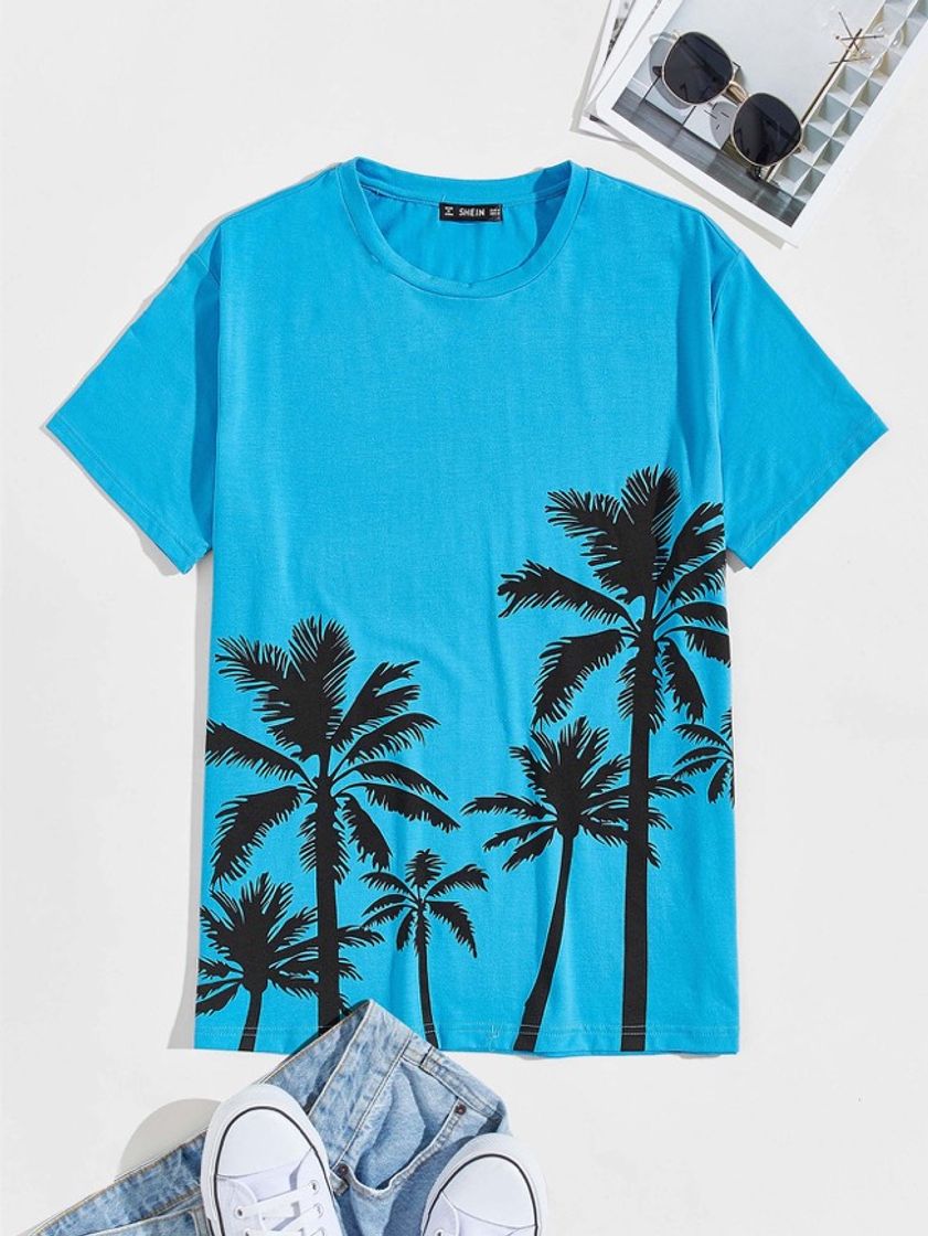 Fashion SHEIN Tops de hombres con estampado tropical 