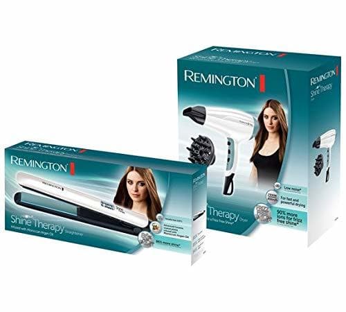 Beauty Remington Alisador de cabello y secador Shine Therapy Set de regalo