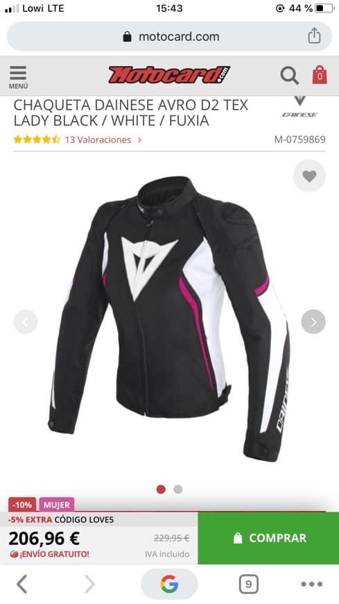 Fashion Chaqueta  de moto dainese para mujer 206€