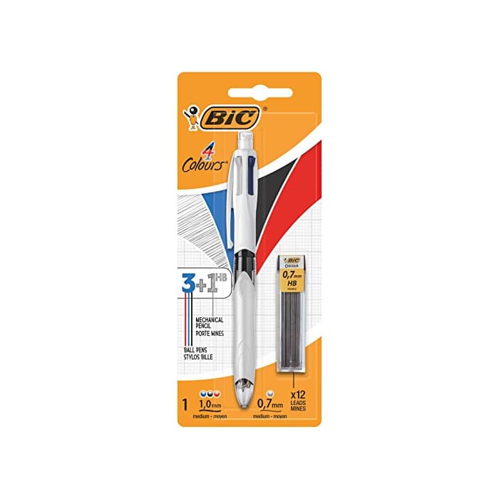 Producto BIC 4 colores - Bolígrafo Multifunción 3+1HB con 12 Minas de Recambio