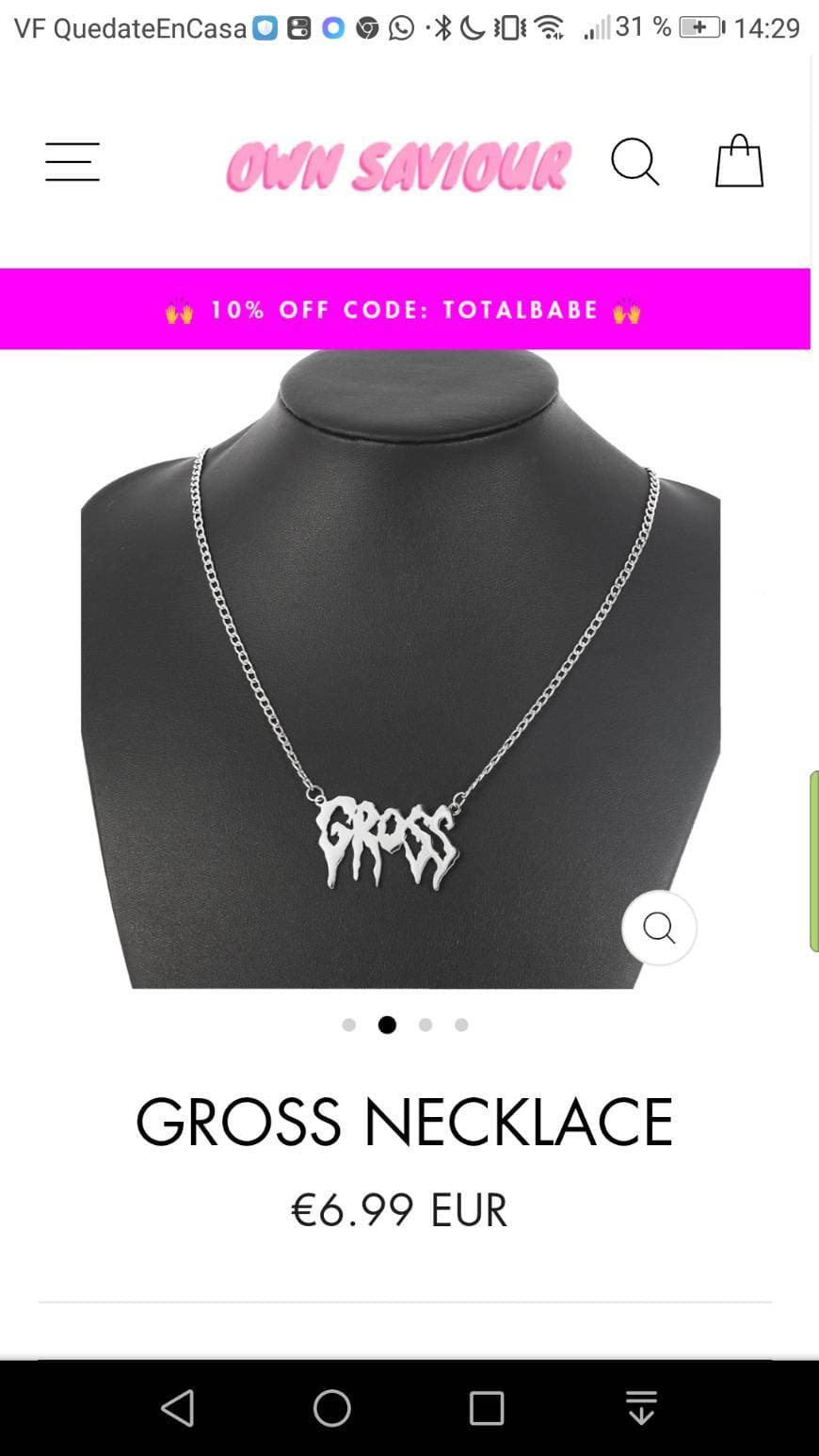 Fashion colgante "gross" 